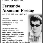 Jahresgedenken Fernando Assmann Freitag