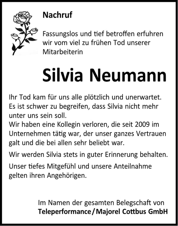 Nachruf Silvia Neumann