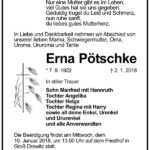 Traueranzeige Erna Pötschke