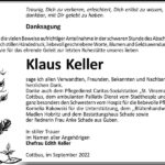 Danksagung Klaus Keller