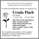Traueranzeige Ursula Flach, geb. Franke