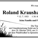 Traueranzeige Roland Kraushaar