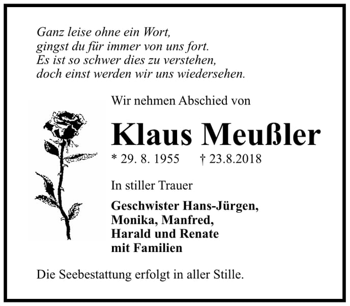 Traueranzeige Klaus Meußler