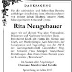 Danksagung Rita Neugebauer