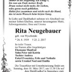Traueranzeige Rita Neugebauer