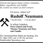 Traueranzeige Rudolf Neumann