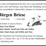 Traueranzeige Jürgen Briese