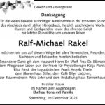 Danksagung Ralf-Michael Rakel