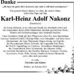 Danksagung Karl-Heinz Adolf Nakonz
