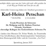 Traueranzeige Karl-Heinz Petschan