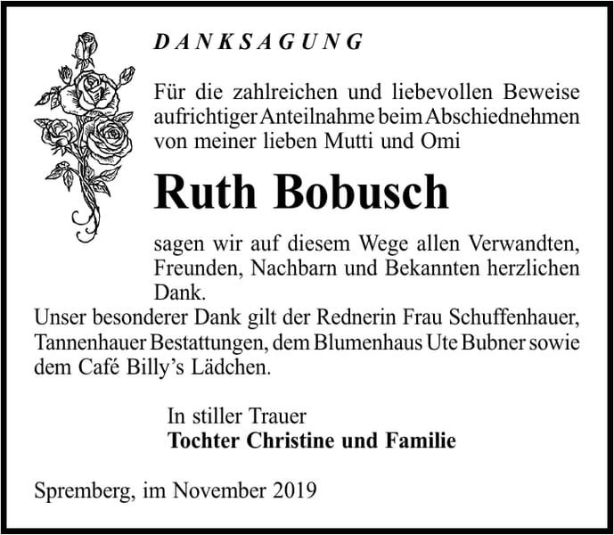 Danksagung Ruth Bobusch