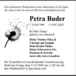 Traueranzeige Petra Buder