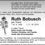 Traueranzeige Ruth Bobusch, geb. Rösner