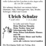 Traueranzeige Ulrich Schulze
