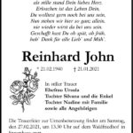 Traueranzeige Reinhard John