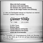 Traueranzeige Günter Völke