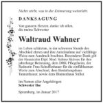 Danksagung Waltraud Wahner