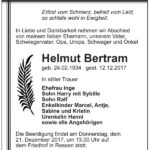 Traueranzeige Helmut Bertram
