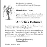 Danksagung Annelies Böhmer