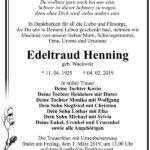 Traueranzeige Edeltraud Henning, geb. Wackwitz