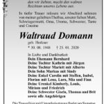 Traueranzeige Waltraud Domann, geb. Herkner