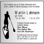 Traueranzeige Martin Lehmann, geb. Hensel