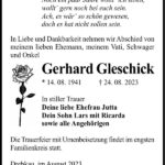 Traueranzeige Gerhard Gleschick