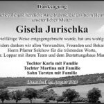 Danksagung Gisela Jurischka
