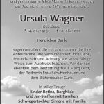 Danksagung Ursula Wagner