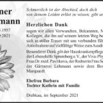 Danksagung Reiner Wustmann
