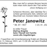 Traueranzeige Peter Janowitz