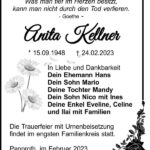 Traueranzeige Anita Kellner