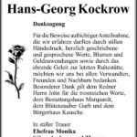 Danksagung Hans-Georg Kockrow