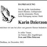 Danksagung Karin Dzierzon