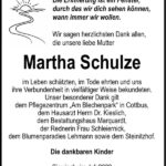 Danksagung Martha Schulze