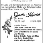Traueranzeige Giesela Knöchel, geb. Falke
