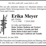 Traueranzeige Erika Meyer, geb. Petrick