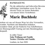 Danksagung Marie Buchholz