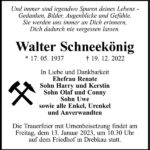 Traueranzeige Walter Schneekönig