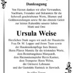 Danksagung Ursula Weise