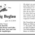 Traueranzeige Ludwig Beglau