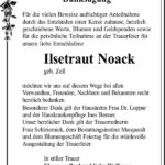 Danksagung Ilsetraut Noack, geb. Zell