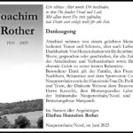 Danksagung Joachim Rother