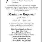 Traueranzeige Marianne Koppatz, geb. Kassette