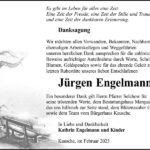 Danksagung Jürgen Engelmann