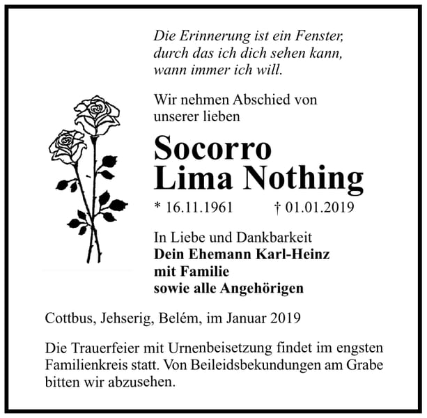 Traueranzeige Lima Nothing