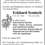 Traueranzeige Eckhard Semisch