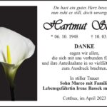 Danksagung Hartmut Steiger