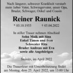 Traueranzeige Reiner Raunick