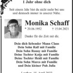 Jahresgedenken Monika Schaff